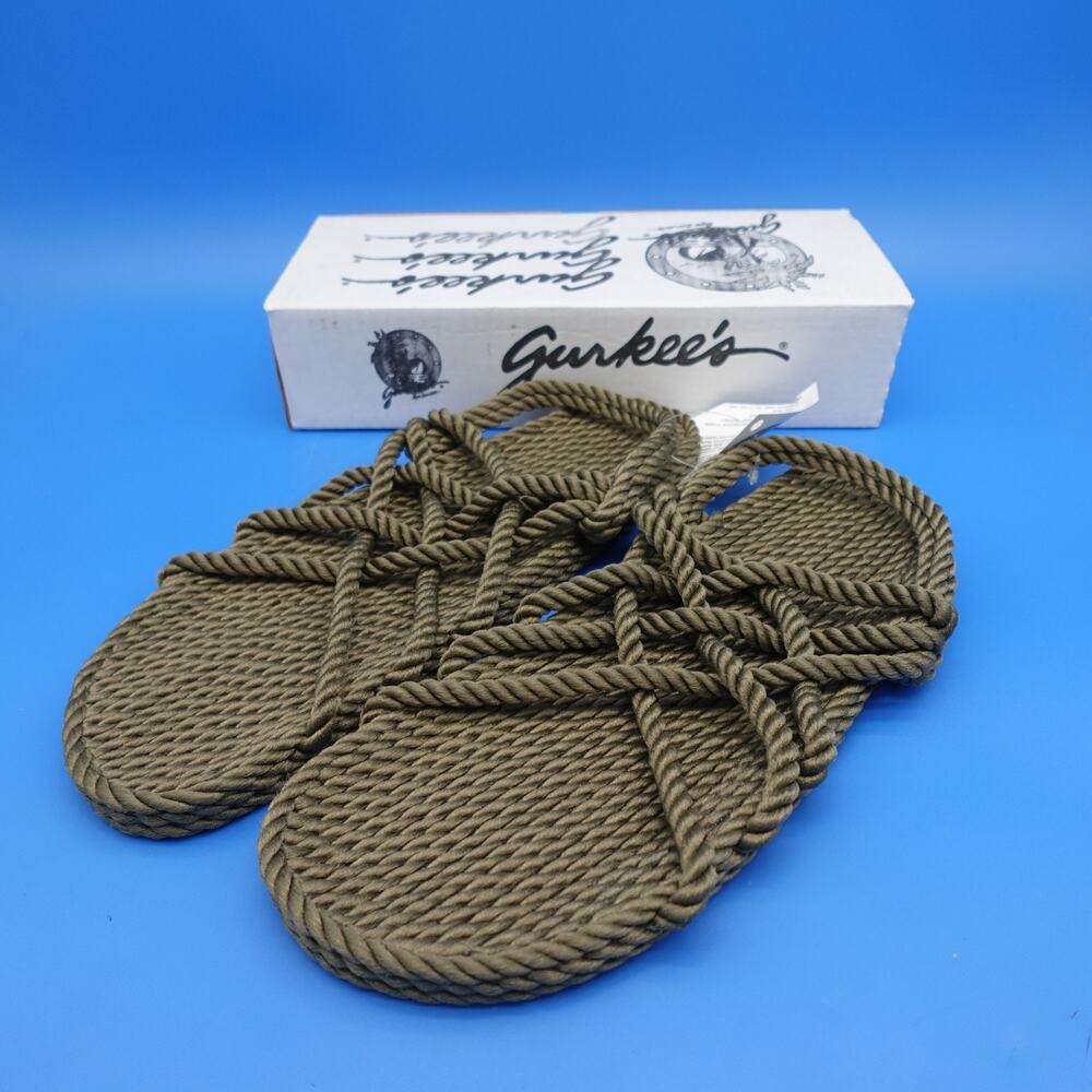 Gurkee’s Neptune Rope Sandals Men’s 13 Olive New With Box